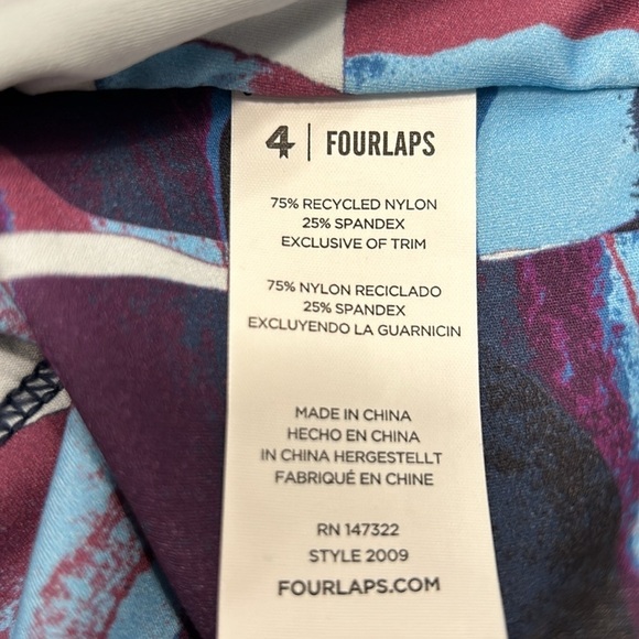 NWT Fourlaps Poise Longline Bra‎ Size XL Abstract Landscape Print - Picture 7 of 10